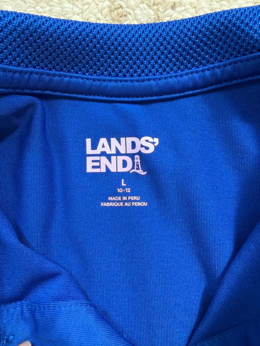 Boys Lands End performance polo, size L (10-12)